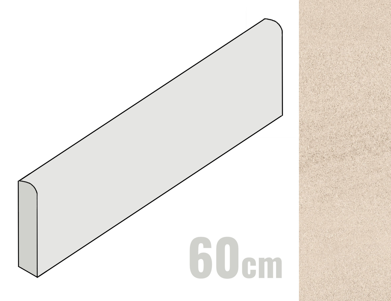 Sant Agostino Windstone Sockel 7.3x60 Sand CSABWISA60