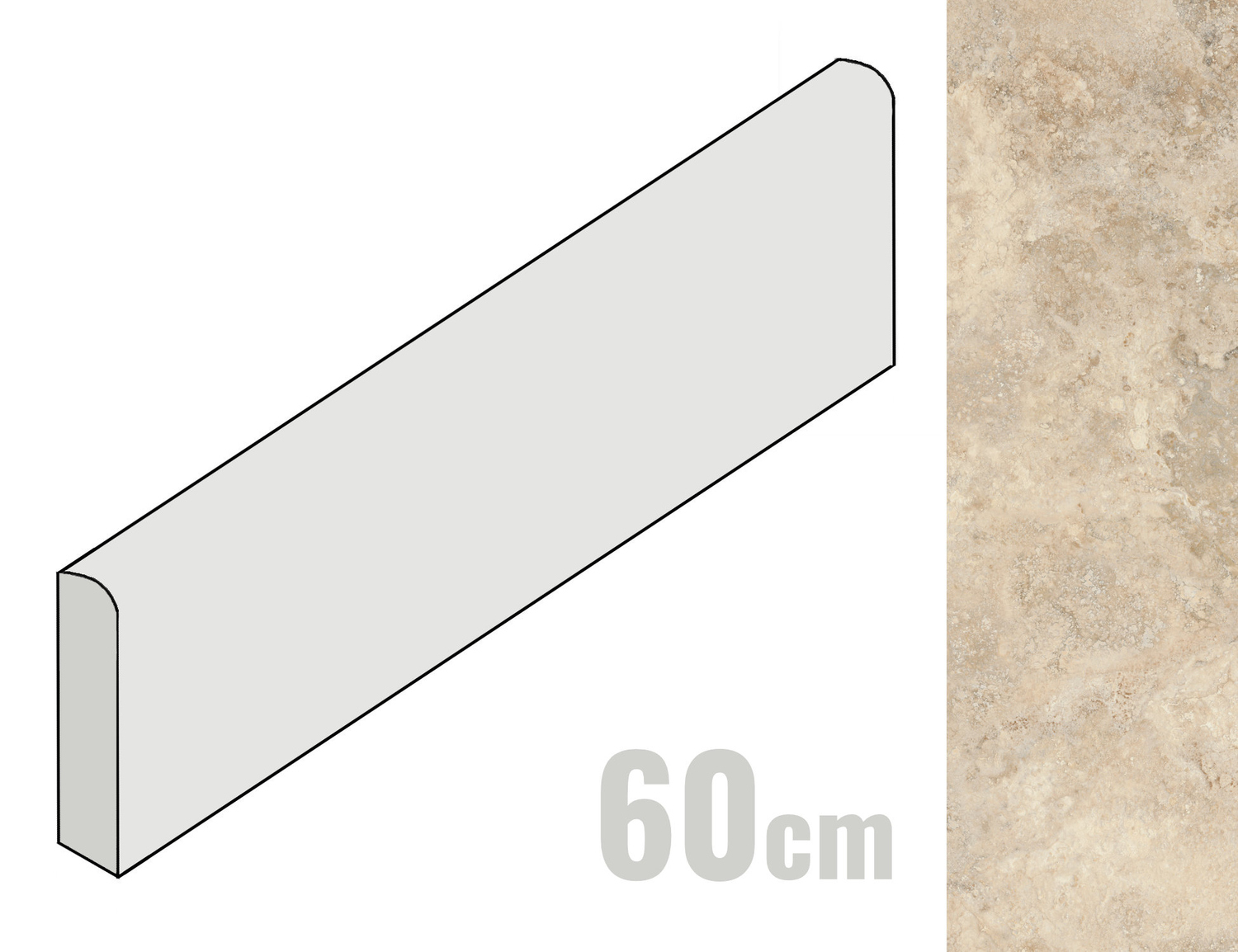 Sant Agostino Invictus Cross Sockel 7.3x60 Beige CSABICBK60