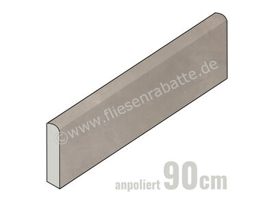 Margres Tool tortora 8x90 cm Sockel anpoliert eben A 89TL3A | 1