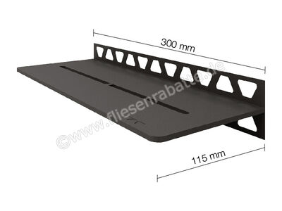 Schlüter Systems SHELF-W-S1 Wand-Ablagesystem Pure Aluminium TSDA - strukturbeschichtet dunkelanthrazit SWS1D7TSDA | 1