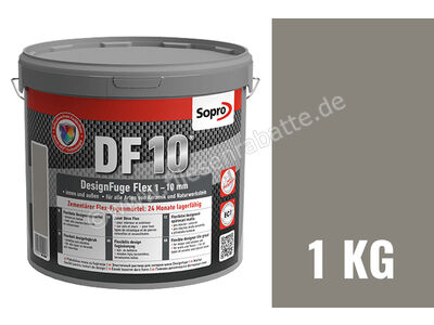 Sopro Bauchemie DesignFuge Flex DF10 Fugenmörtel 1 kg Eimer betongrau 14 1054-01 | 1