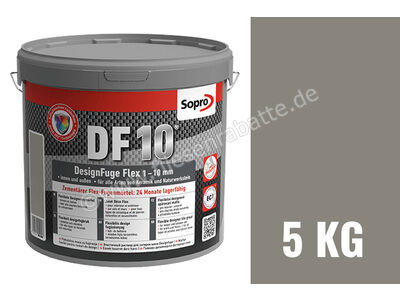 Sopro Bauchemie DesignFuge Flex DF10 Fugenmörtel 5 kg Eimer betongrau 14 1054-05 | 1