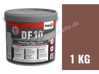 Sopro Bauchemie DesignFuge Flex DF10 Fugenmörtel 1 kg Eimer kastanie 50 1067-01 | 1