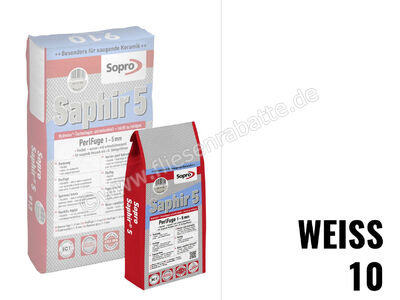 Sopro Bauchemie Saphir 5 Perlfuge Fugenmörtel mit Perleffekt 5 kg Beutel weiß 910-05 | 1