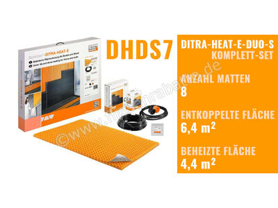 Schlüter Systems DITRA-HEAT-E-DUO-S Beheizung Komplett-Set für Wand und Boden entkoppelte Fläche 6,4 m² / beheizte Fläche 4,4 m² DHDS7 | 1