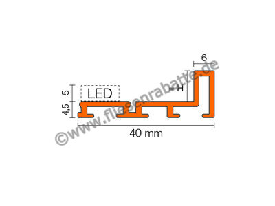 Schlüter Systems LIPROTEC-D Profil Aufnahmeprofil für Dekor-Materialien H=4,5 mm Aluminium Alu natur matt eloxiert LTD45AE | 6