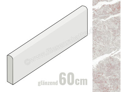 Marazzi Allmarble Fior Di Pesco Carnico 7x60 cm Sockel Glänzend Eben Lux MF8C | 1