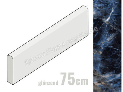 Marazzi Allmarble Sodalite Blu 7x75 cm Sockel Glänzend Eben Lux M9ML | 1