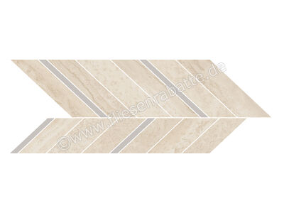 Marazzi Mystone Travertino Navona 19.8x52.1 cm Mosaik Freccia Matt Strukturiert Naturale M9Q5 | 1
