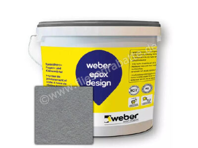 Weber Saint-Gobain weber.epox design 2K Epoxidharzkleber und Fugenmörtel 4,5 kg Eimer dunkelgrau 408418 | 1