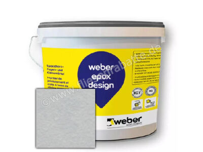 Weber Saint-Gobain weber.epox design 2K Epoxidharzkleber und Fugenmörtel 4,5 kg Eimer silbergrau 405593 | 1