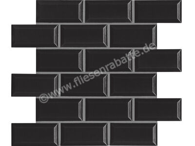 Agrob Buchtal District pitch black 5x10 cm Mosaik Mauerverband HT-Veredelung 45552H | 1