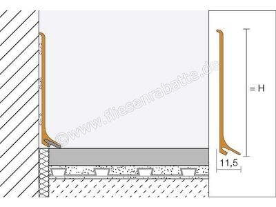 Schlüter Systems DESIGNBASE-SL-AEEB Sockelprofil Aluminium Aluminium edelstahl gebürstet eloxiert DBSL80AEEB | 2