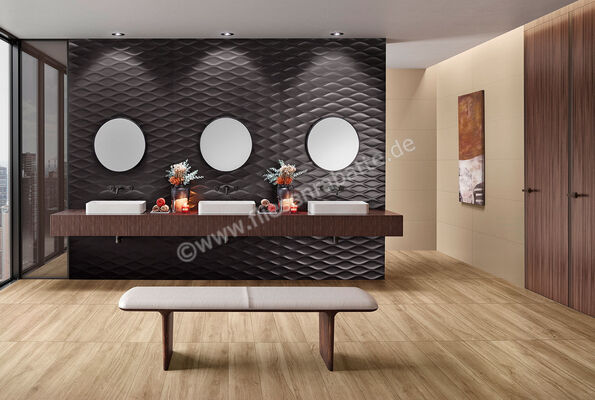 Love Tiles Genesis Black 45x120 cm Dekor Float Matt Strukturiert Naturale B678.0018.009 | 119677