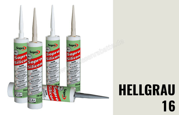 Sopro Bauchemie Silicon SanitärSilicon Hellgrau 16 6HV5601643 (037-71) | 129136