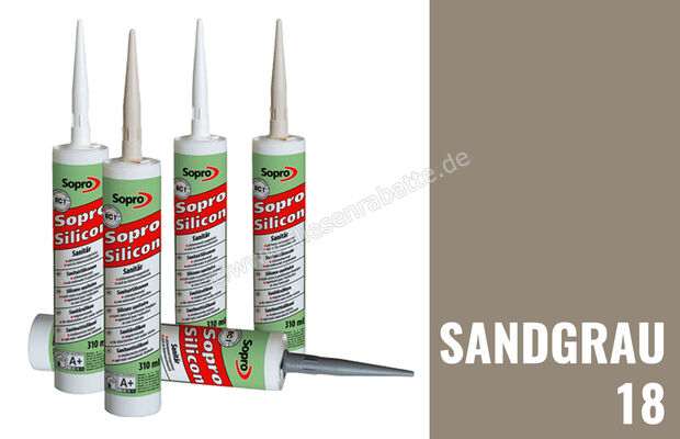 Sopro Bauchemie Silicon SanitärSilicon Sandgrau 18 6HV5601843 (034-71) | 129157