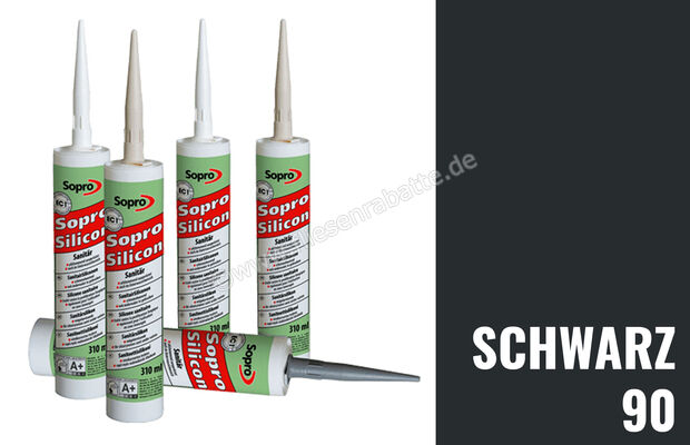 Sopro Bauchemie Silicon SanitärSilicon Schwarz 90 6HV5609043 (061-71) | 129160