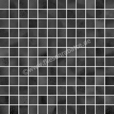 Agrob Buchtal Karl Black 30x30 cm Mosaik 2,5X2,5 Glänzend Strukturiert HT-Veredelung 47054H-73 | 159297
