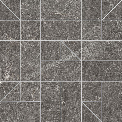 Agrob Buchtal Timeless Black 30x30 cm Mosaik Trio Veredelt Strukturiert HT-Veredelung 283176H | 160449