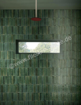 Marazzi Lume Green 6x24 cm Dekor Wand Glänzend Leicht Strukturiert Lux M6RQ | 161112