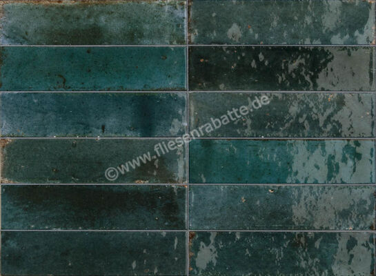 Marazzi Lume Blue 6x24 cm Dekor Wand Glänzend Leicht Strukturiert Lux M6RR | 161163