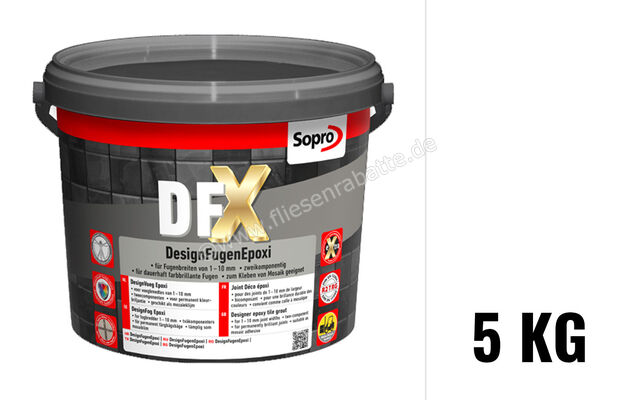  Sopro Bauchemie DFX DesignFugenEpoxi Fugenmörtel 5 kg Eimer Weiß 10 6HJ5601005 (1201-05) | 183594