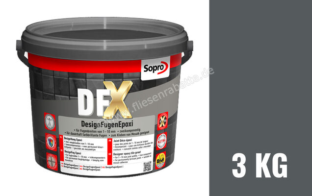  Sopro Bauchemie DFX DesignFugenEpoxi Fugenmörtel 3 kg Eimer Anthrazit 66 6HJ5606603 (1210-03) | 183597