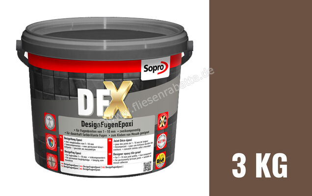  Sopro Bauchemie DFX DesignFugenEpoxi Fugenmörtel 3 kg Eimer Balibraun 59 6HJ5605903 (1218-03) | 183606