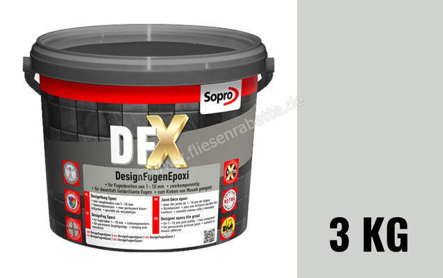  Sopro Bauchemie DFX DesignFugenEpoxi Fugenmörtel 3 kg Eimer Manhattan 77 6HJ5607703 (1204-03) | 183636