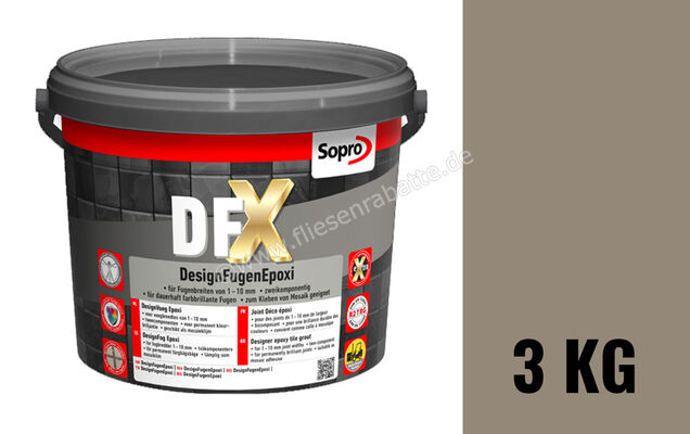  Sopro Bauchemie DFX DesignFugenEpoxi Fugenmörtel 3 kg Eimer Sandgrau 18 6HJ5601803 (1206-03) | 183645