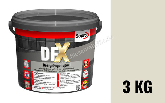  Sopro Bauchemie DFX DesignFugenEpoxi Fugenmörtel 3 kg Eimer Silbergrau 17 6HJ5601703 (1203-03) | 183651