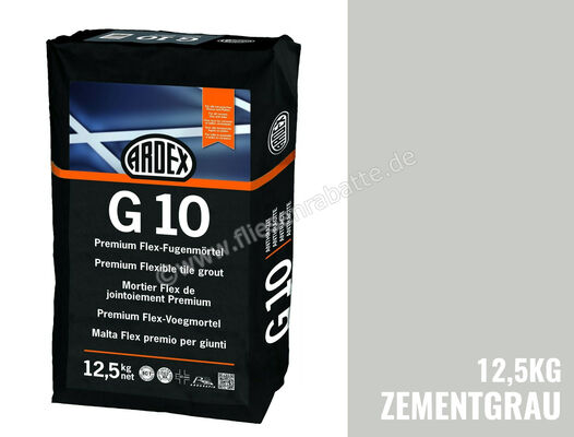Ardex G10 Fugenmörtel 12,5 kg Papiersack Zementgrau 37378 | 194790