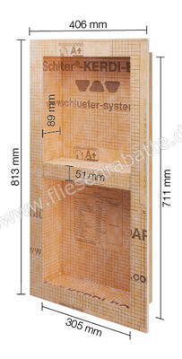 Schlüter Systems KERDI-BOARD-N Nische und Ablagefläche für Wandbereiche 305x711x89 mm Höhe: 711 mm Breite: 305 mm KB12N305711A1 | 216610