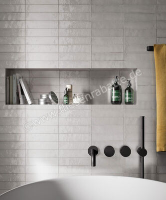 Marazzi Lume White 6x24 cm Dekor Wand Glänzend Leicht Strukturiert Lux M6RN | 216949