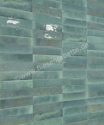 Marazzi Lume Turquoise 6x24 cm Dekor Wand Glänzend Leicht Strukturiert Lux MA9N | 218251