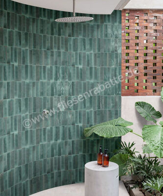 Marazzi Lume Turquoise 6x24 cm Dekor Wand Glänzend Leicht Strukturiert Lux MA9N | 218257