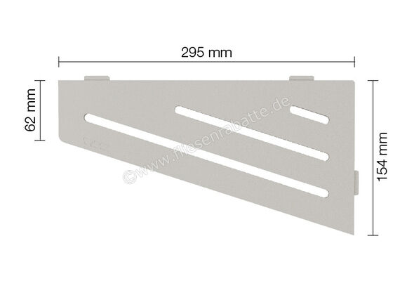 Schlüter Systems SHELF-E-S3 Wand-Ablagesystem Wave Aluminium TSBG - strukturbeschichtet beigegrau Höhe: 154 mm Breite: 295 mm SES3D10TSBG | 218863