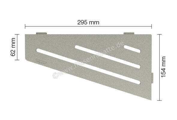 Schlüter Systems SHELF-E-S3 Wand-Ablagesystem Wave Aluminium TSSG - strukturbeschichtet steingrau Höhe: 154 mm Breite: 295 mm SES3D10TSSG | 218881