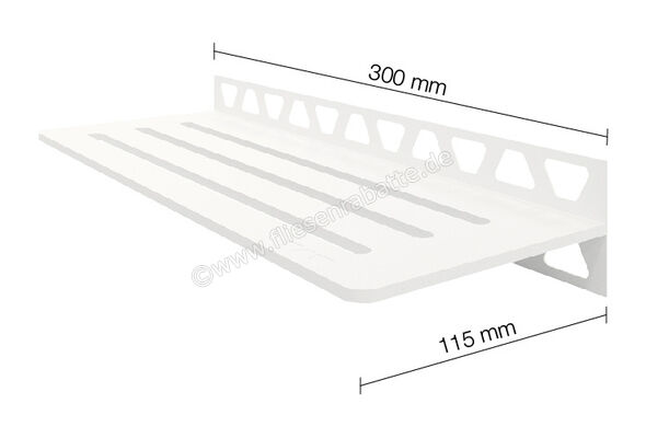Schlüter Systems SHELF-W-S1 Wand-Ablagesystem Wave Aluminium MBW - strukturbeschichtet brilliantweiß Höhe: 300 mm Breite: 87 mm SWS1D10MBW | 218926