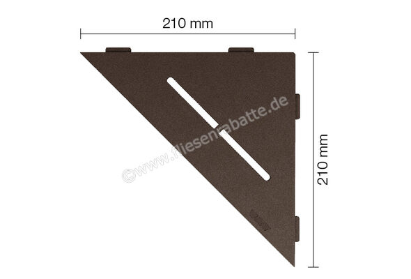Schlüter Systems SHELF-E-S1 Wand-Ablagesystem Pure Aluminium TSOB - strukturbeschichtet bronze Höhe: 210 mm Breite: 210 mm SES1D7TSOB | 219475
