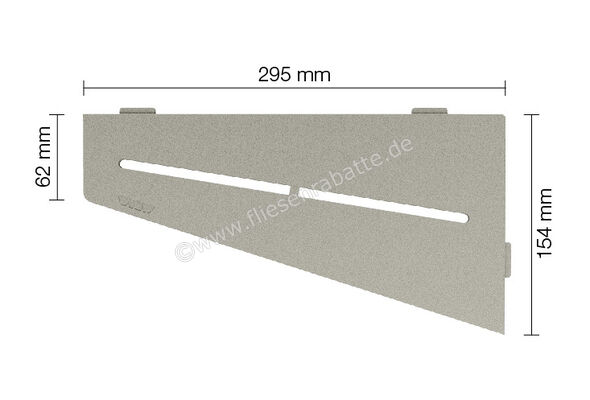 Schlüter Systems SHELF-E-S3 Wand-Ablagesystem Pure Aluminium TSSG - strukturbeschichtet steingrau Höhe: 154 mm Breite: 295 mm SES3D7TSSG | 219526