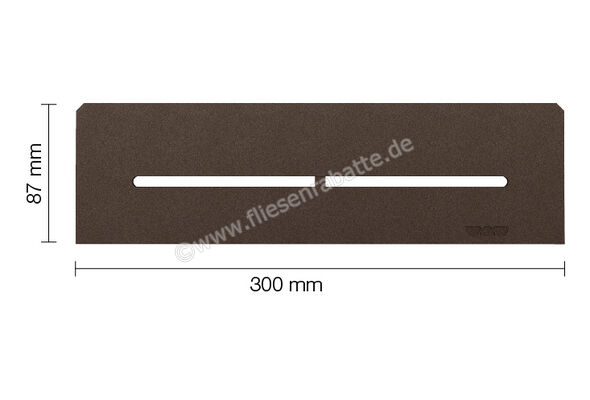 Schlüter Systems SHELF-N-S1 Wand-Ablagesystem Pure Aluminium TSOB - strukturbeschichtet bronze Höhe: 300 mm Breite: 87 mm SNS1D7TSOB | 219547