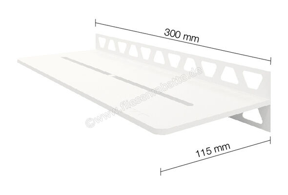 Schlüter Systems SHELF-W-S1 Wand-Ablagesystem Pure Aluminium MBW - strukturbeschichtet brilliantweiß Höhe: 300 mm Breite: 87 mm SWS1D7MBW | 219583