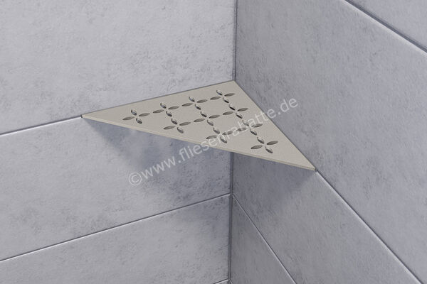 Schlüter Systems SHELF-E-S1 Wand-Ablagesystem Floral Aluminium TSSG - strukturbeschichtet steingrau Höhe: 210 mm Breite: 210 mm SES1D5TSSG | 219973