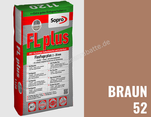 Sopro Bauchemie FL plus Fugenmörtel Flexfuge Plus 2-20 Mm 15 kg Sack Braun 52 6SF5605215 (1134-15) | 222334