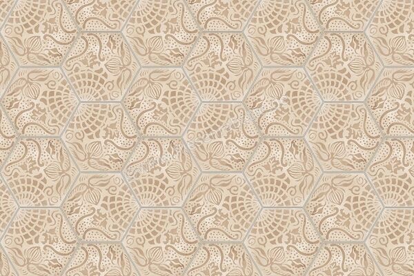  Marca Corona Terra Floreale Esagona Vers. C 21.6x25 cm Dekor Matt Eben Naturale 0401 | 222786