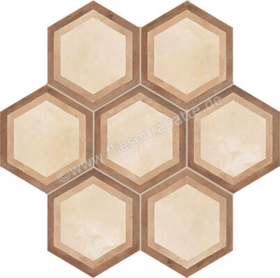  Marca Corona Terra Cornice Esagona Vers. C 21.6x25 cm Dekor Matt Eben Naturale 0393 | 222936