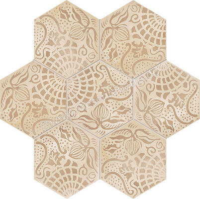  Marca Corona Terra Floreale Esagona Vers. C 21.6x25 cm Dekor Matt Eben Naturale 0401 | 222972