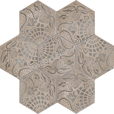  Marca Corona Terra Floreale Esagona Vers. F 21.6x25 cm Dekor Matt Eben Naturale 0402 | 222975