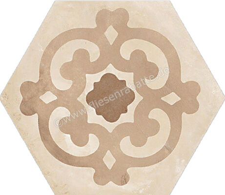  Marca Corona Terra Fiore Esagona Vers. C 21.6x25 cm Dekor Matt Eben Naturale 0415 | 223002